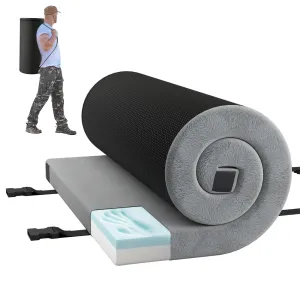 Foldable Camping Mattress with High density foam Cushion and Anti-slip Bottom-Gray