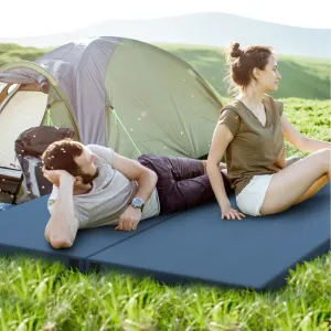 Foldable Camping Mattress with High density foam Cushion and Anti-slip Bottom-Navy