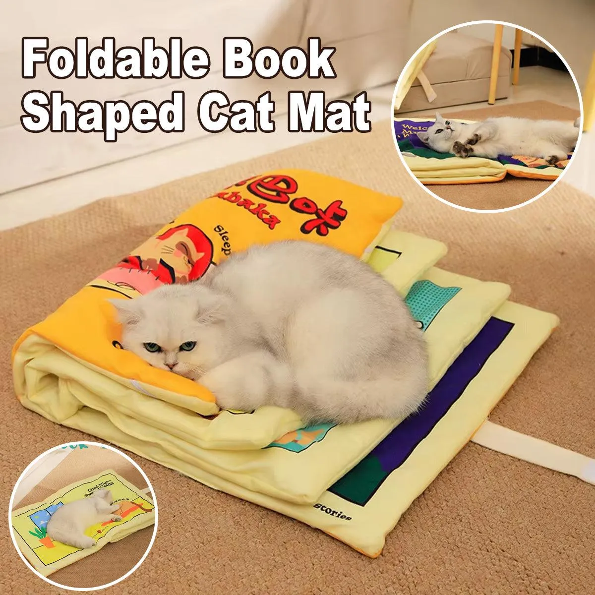 Foldable Cat Sleeping Mat Pet Bed Comfortable Soft Cushion for Cats and Kittens