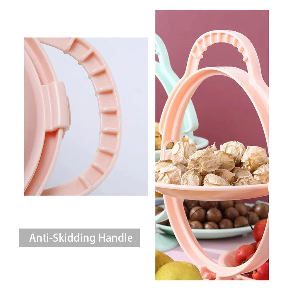 Foldable Double-Layer Fruit Plate – Practical Food Storage & Serving Tray for Appetizers, Fruits, and Veggies
