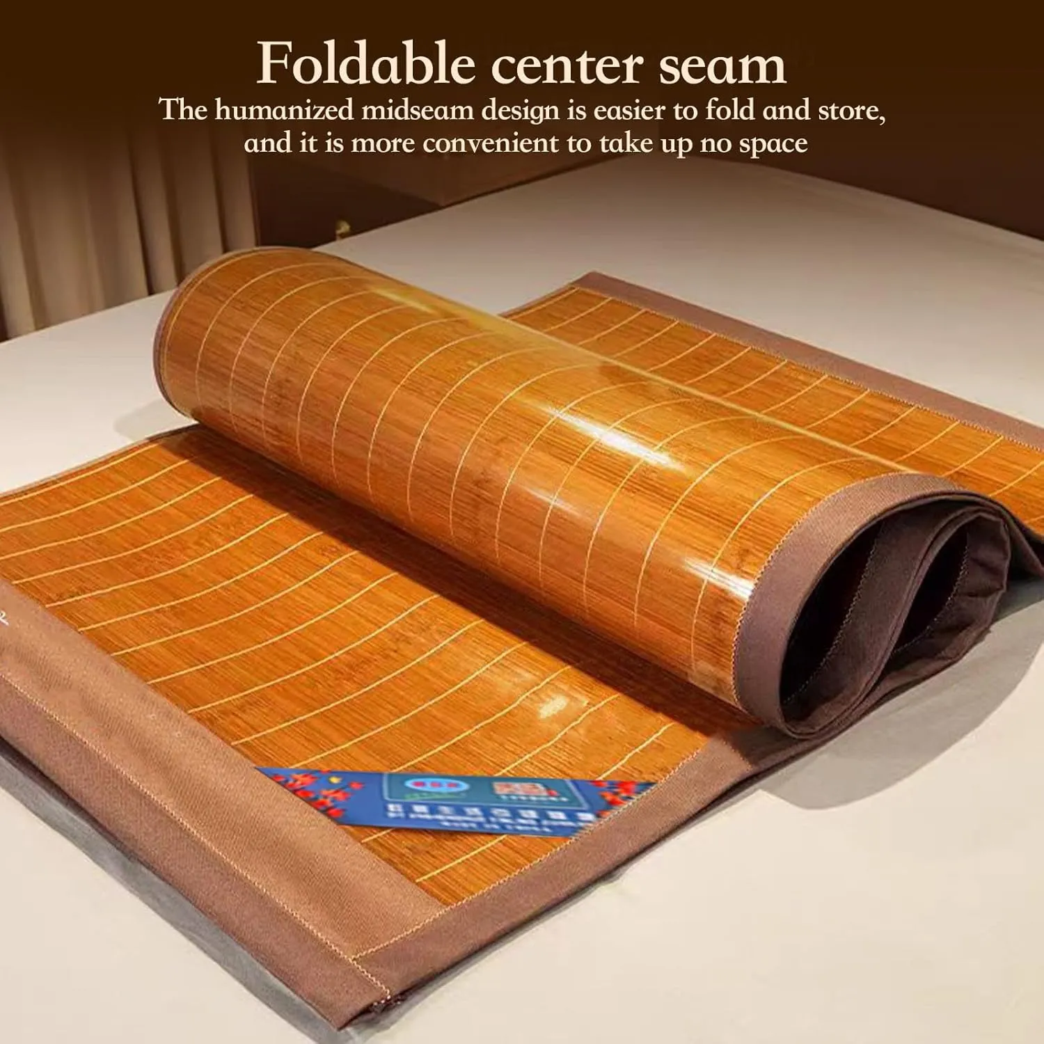 Foldable Double Sided Bamboo Mat for Bed,Summer Bamboo Sleeping Mat,Home Quick Cooling Textile Rattan Mat Suitable for Children,Adults and Seniors