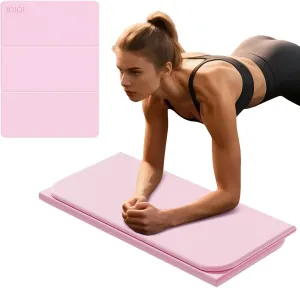 Foldable Exercise & Yoga Pad for Women Kids, 1.0" Thick Eco-Friendly Kneeling Pad & 13"x24" Push Up Mat, Non-Toxic POE Kids Play Mat, Lightweight Gym Cushion for Yoga, Pilates, Home