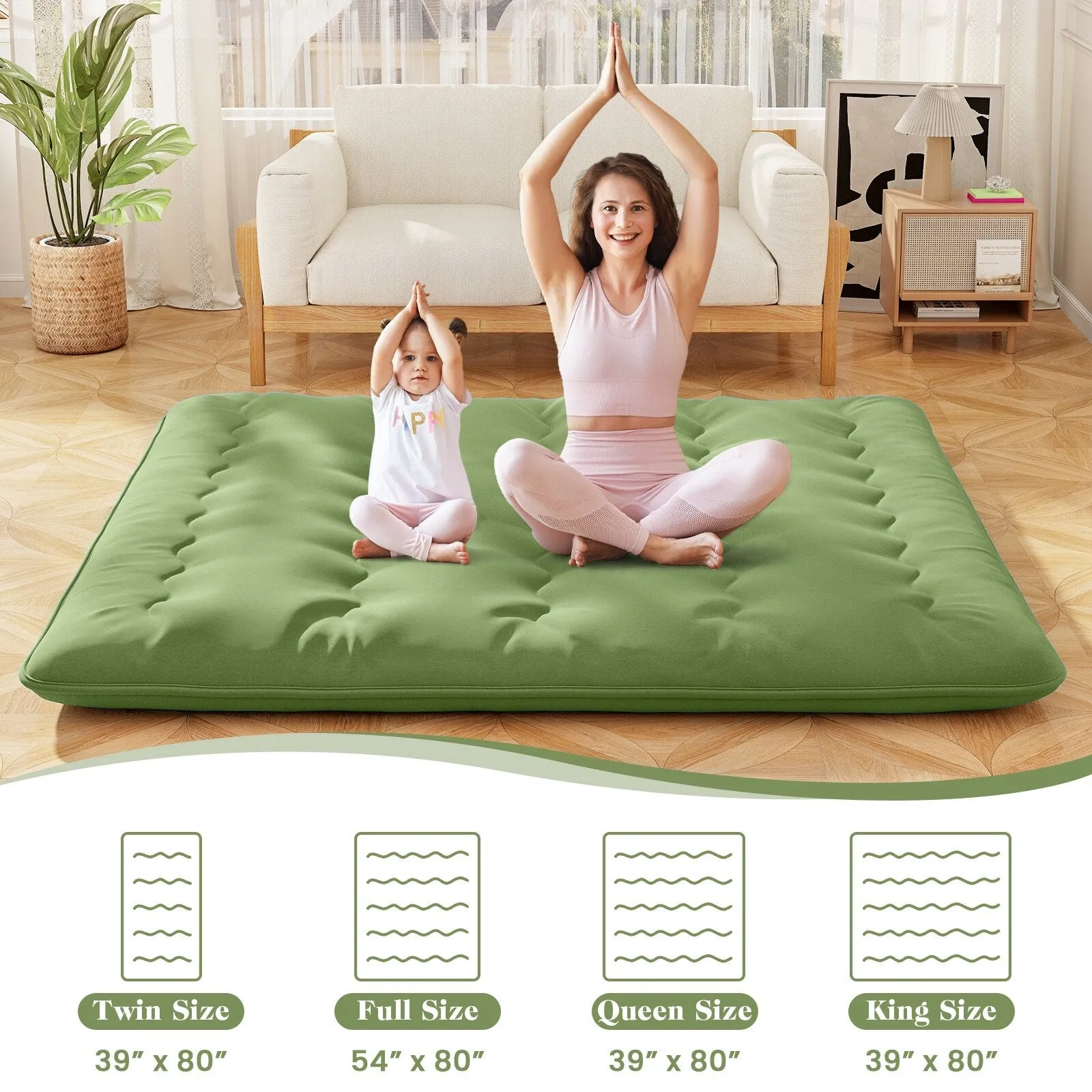 Foldable Floor Mattress for Sleeping with Storage Bag