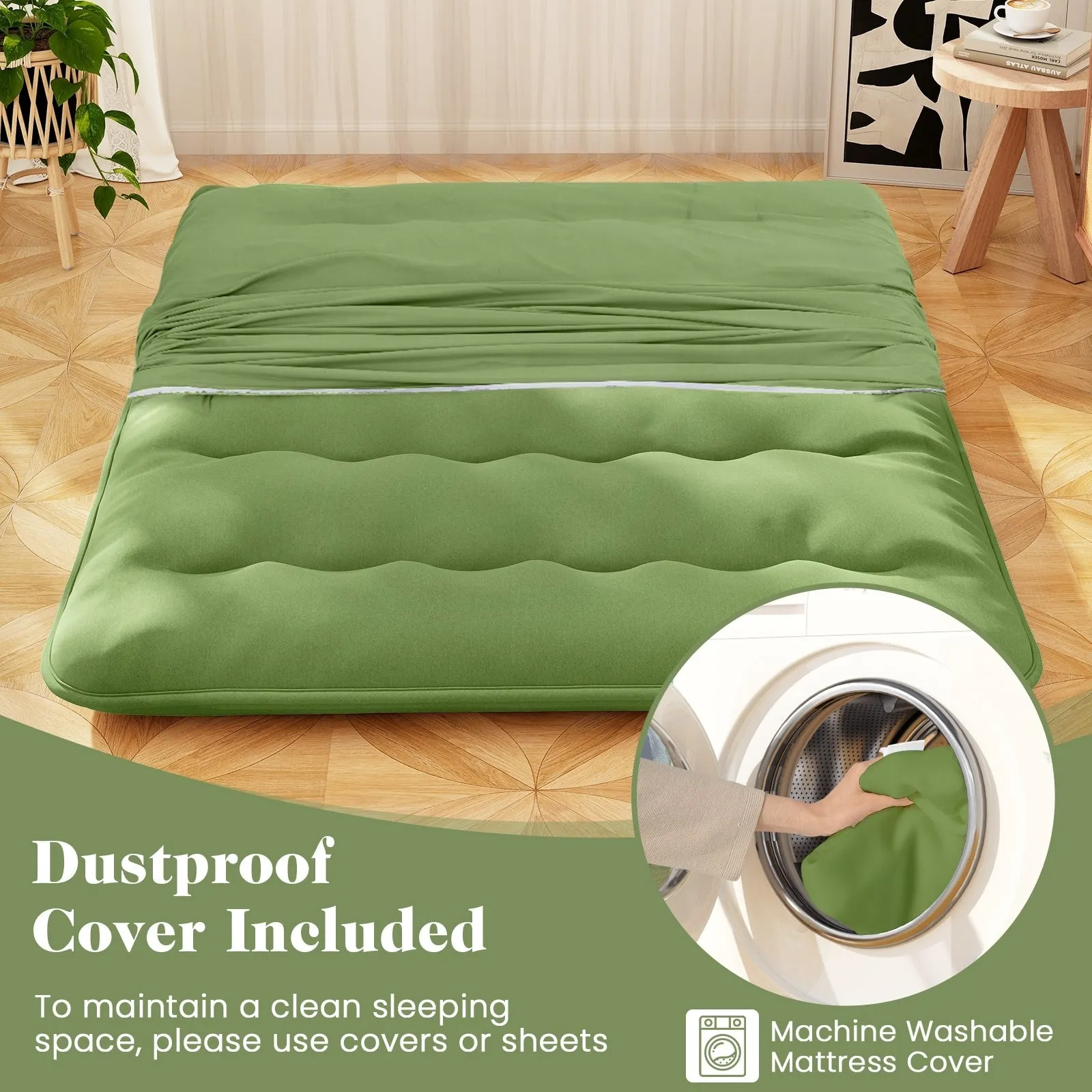 Foldable Floor Mattress for Sleeping with Storage Bag