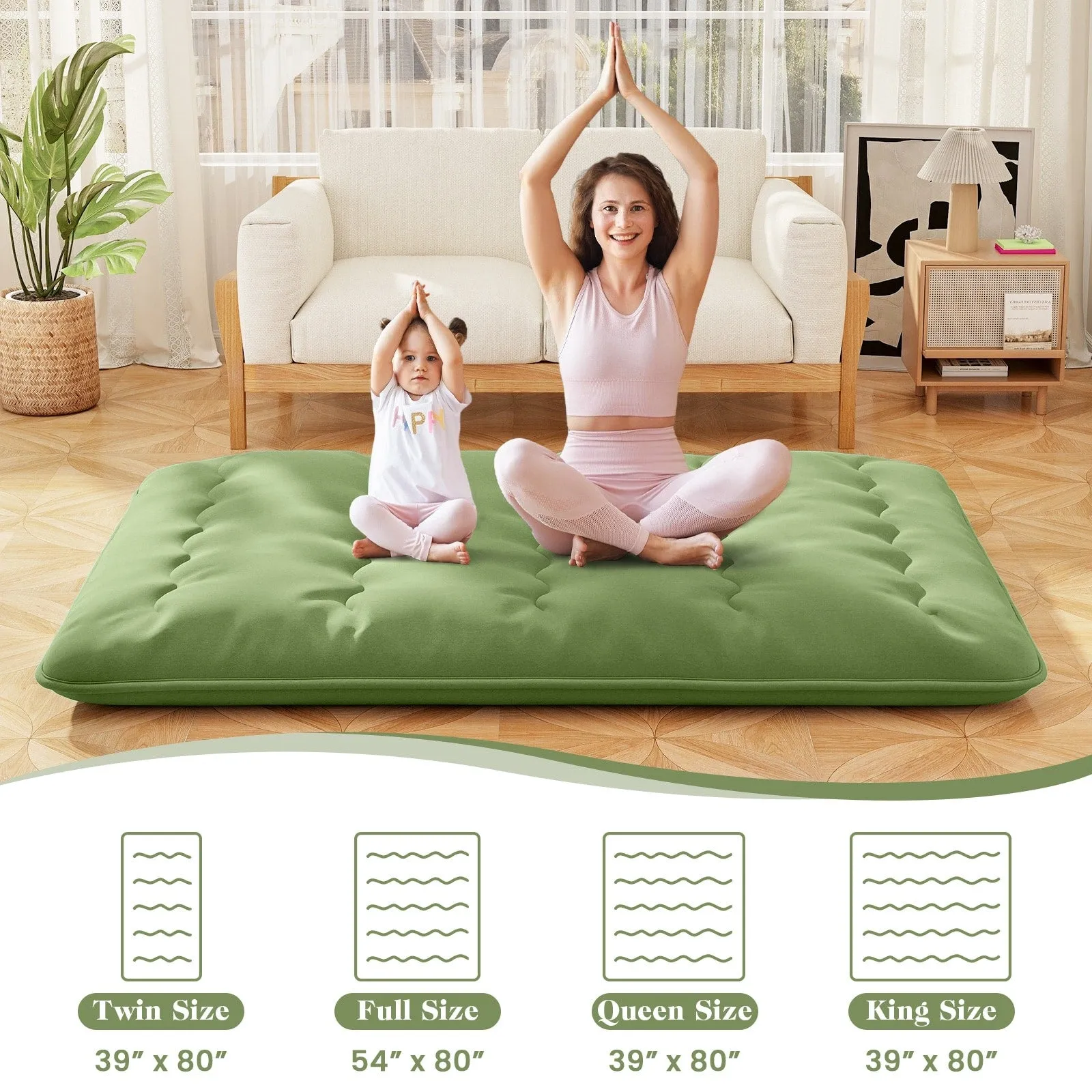 Foldable Floor Mattress for Sleeping with Storage Bag