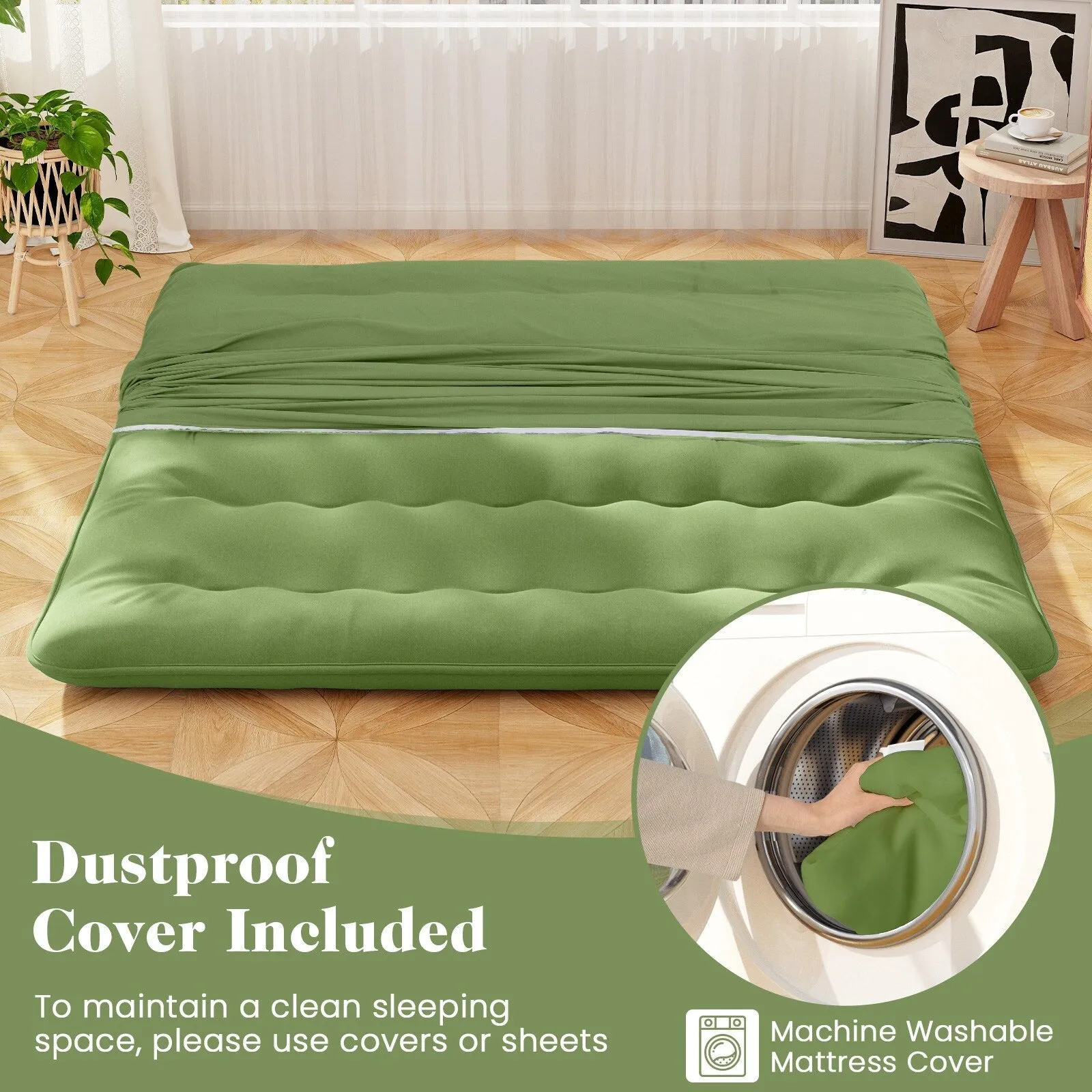 Foldable Floor Mattress for Sleeping with Storage Bag