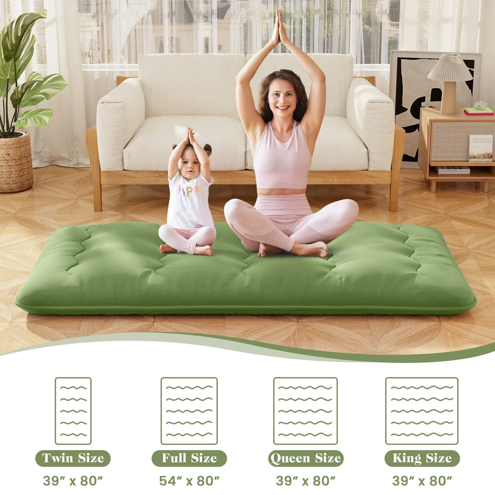 Foldable Floor Mattress for Sleeping with Storage Bag