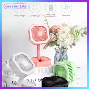 Foldable Portable Multifunction Fan Handheld LED Night Light USB Rechargeable