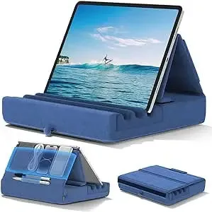 Foldable Tablet Pillow Stand Pocket Stylus Mount