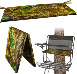 Foldable Two Man Tree Stand Replacement Seat 33.5''×13'' Tree Stand Seat Cushion Portable Double Treestand Seat Pad Waterproof Ladder Stand Seat Cushion for Deer Hunting Camping Outdoor Activities