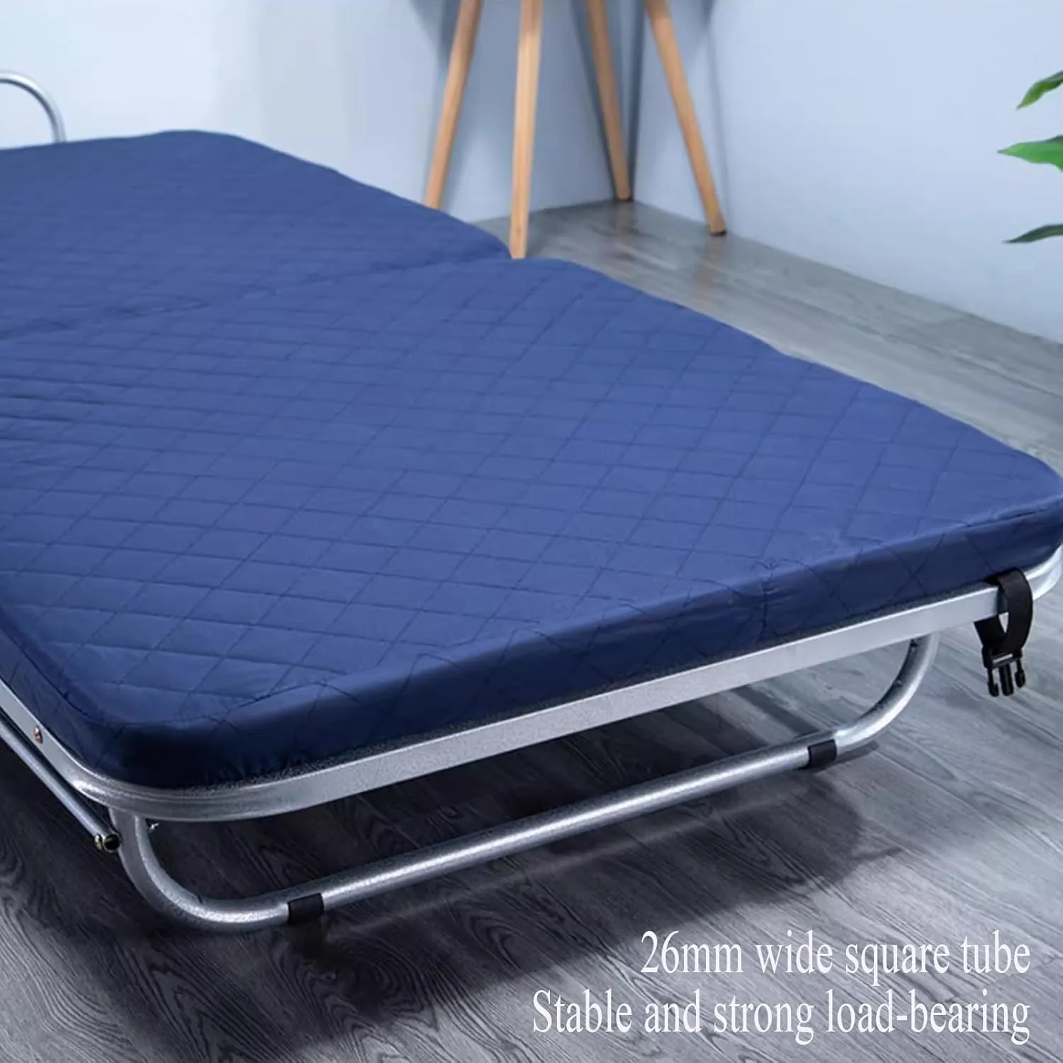 Folding Camping Cot Bed for Adults Easy to Carry, Portable Folding Bed with Mattress for Adults Removable and Washable, Adjustable Outdoor Cot Bed for Traveling(Blue,110cm)