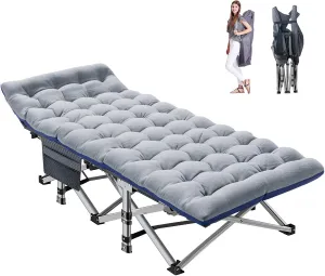 Folding Camping Cot, Folding Cot Camping Cots for Adults, Portable Sleeping Cot with Mattress Foldable Outdoor Bed Camp Cots Guest Bed with Carry Bag for Home, Office & Outdoor Use