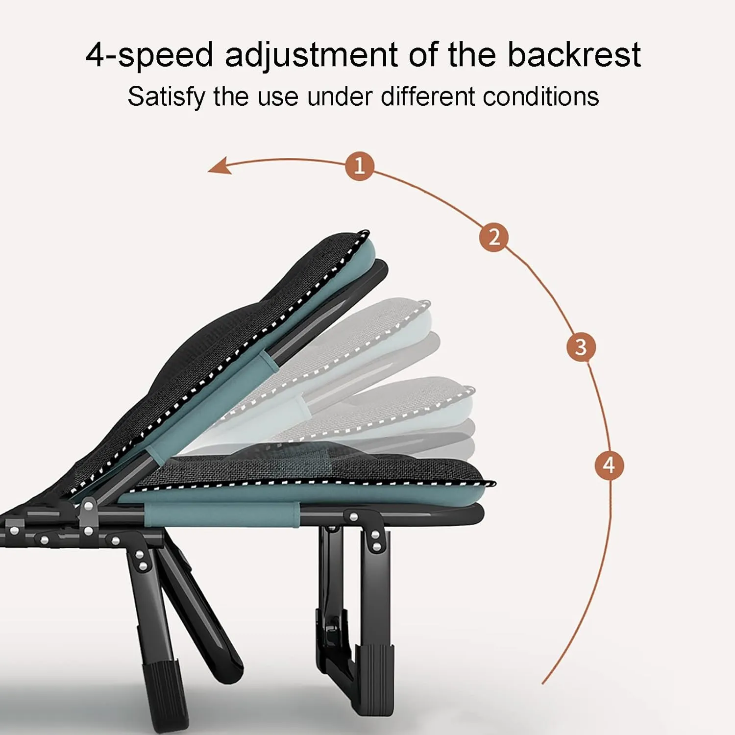 Folding Camping Cot, Portable Foldable Bed for Adults, Folding Bed with Blanket, Portable Folding Bed with 4 Gears Adjustable, Easily Bear 150KG, for Travel Outdoor Home Office(Gris)