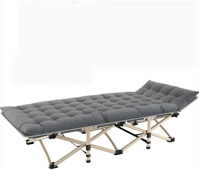 Folding Camping Cot W/Mat for Adults, Heavy Duty Outdoor Bed with Carry Bag,Fold Out Bed for Camping, Pool Parties