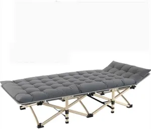 Folding Camping Cot W/Mat for Adults, Heavy Duty Outdoor Bed with Carry Bag,Fold Out Bed for Camping, Pool Parties