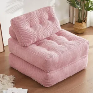 Folding Chair Bed, Futon Sofa Bed, Floor Couch for Adults Chair for Living Room, Lounge Sofa, Convertible Sofa Bed, Small Couches for Small Spaces, Pink