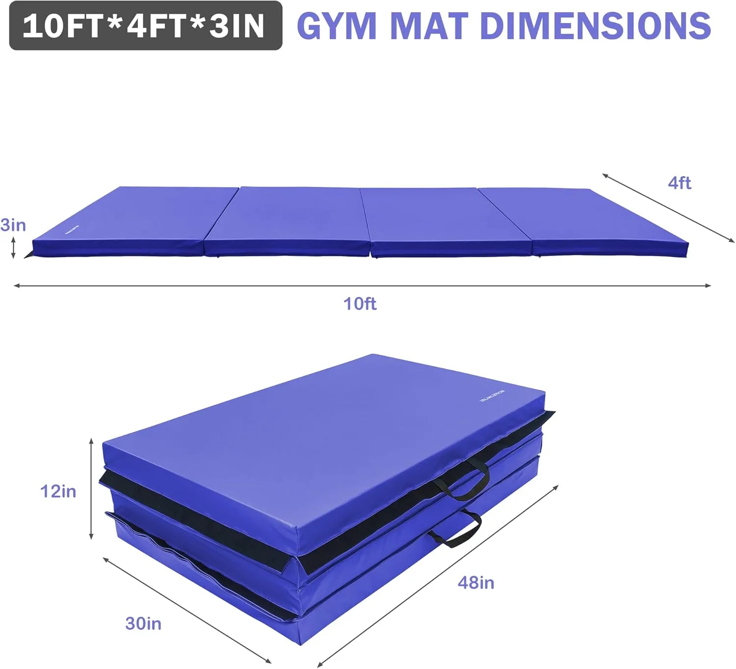 Folding Exercise Aerobics Mat Extra Thick High Density Anti Tear Gymnastics Gym Folding Exercise Aerobics Mats