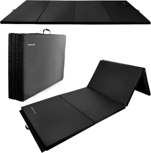 Folding Exercise Gymnastics Mat, 4'x8'x2" Gym Workout Mat with Carrying Handles High-Density Anti-Tear Portable Fitness Aerobics Mats for Home Gym Yoga Pilates Tumbling MMA Core Training, Multiple Colors