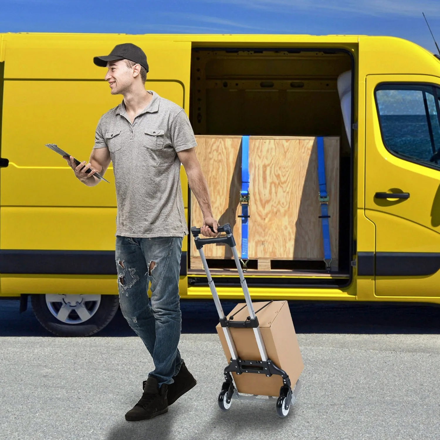 Folding Luggage Cart With Elastic Rope
