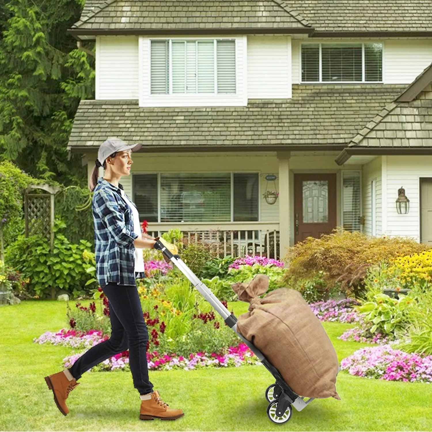 Folding Luggage Cart With Elastic Rope