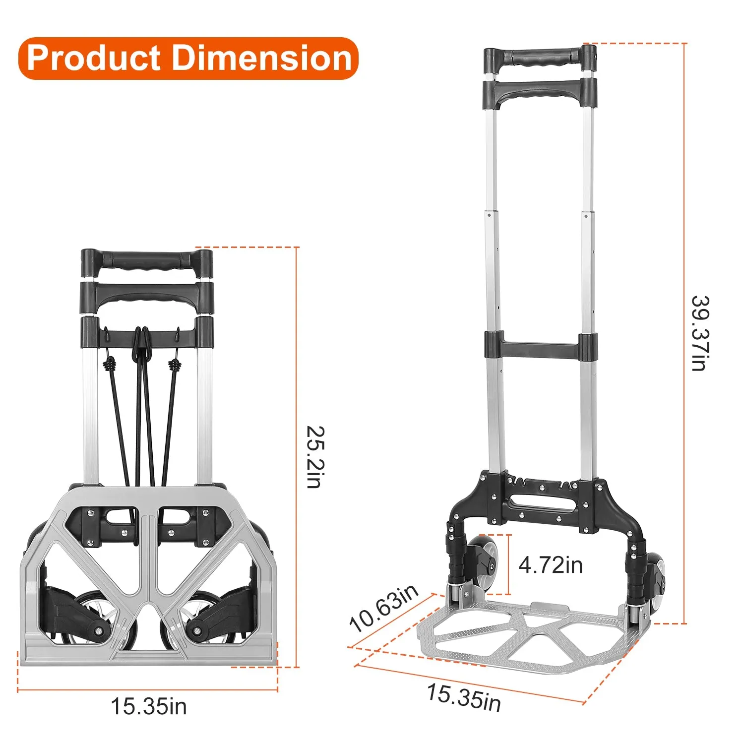 Folding Luggage Cart With Elastic Rope