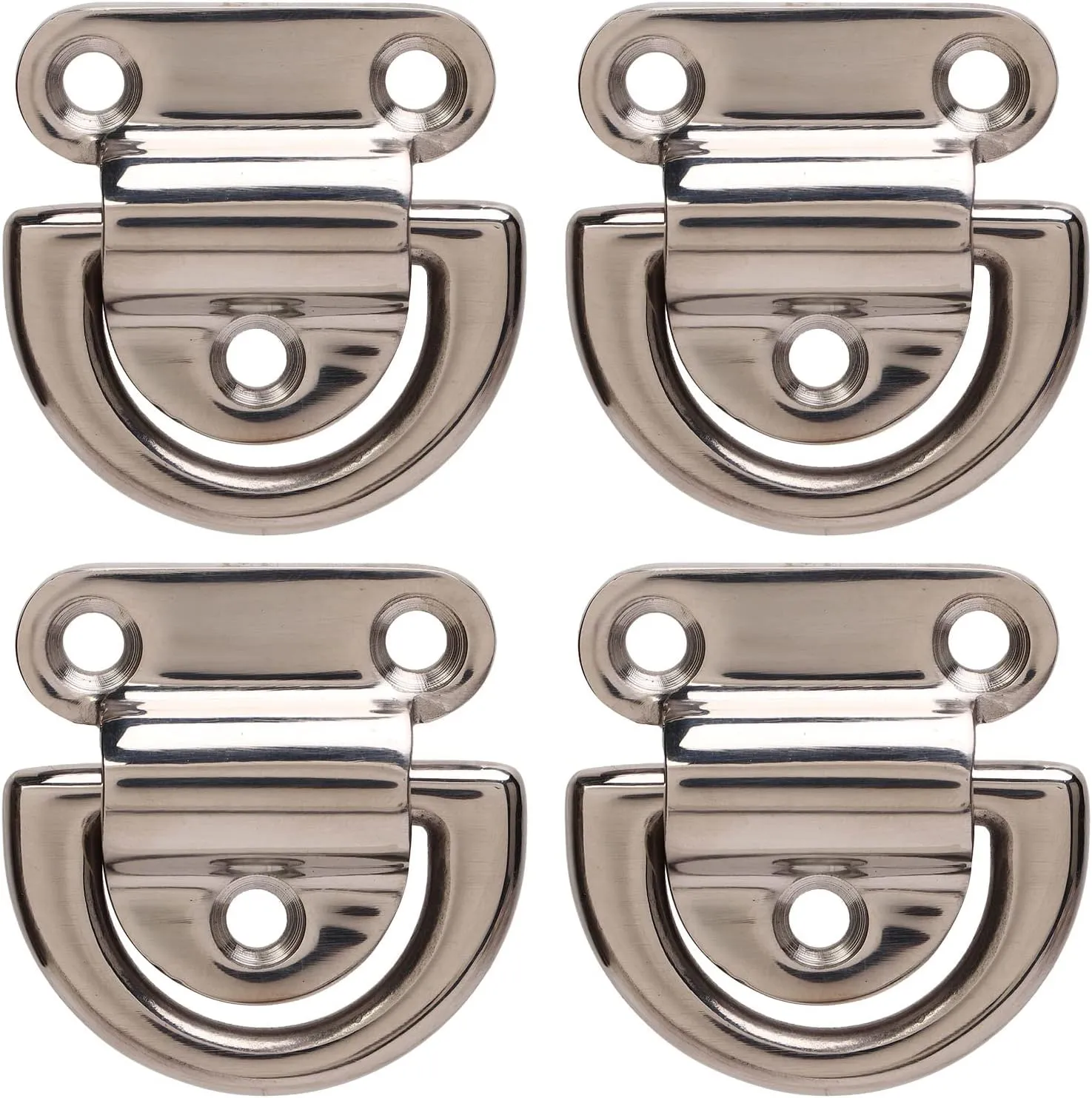 Folding Pad Eye D Ring, Stainless Steel Folding Pad Eye Marine Part Depot Marine Grade Folding Pad Eye Plate for Heavy Duty Truck Marine Trailer Boat