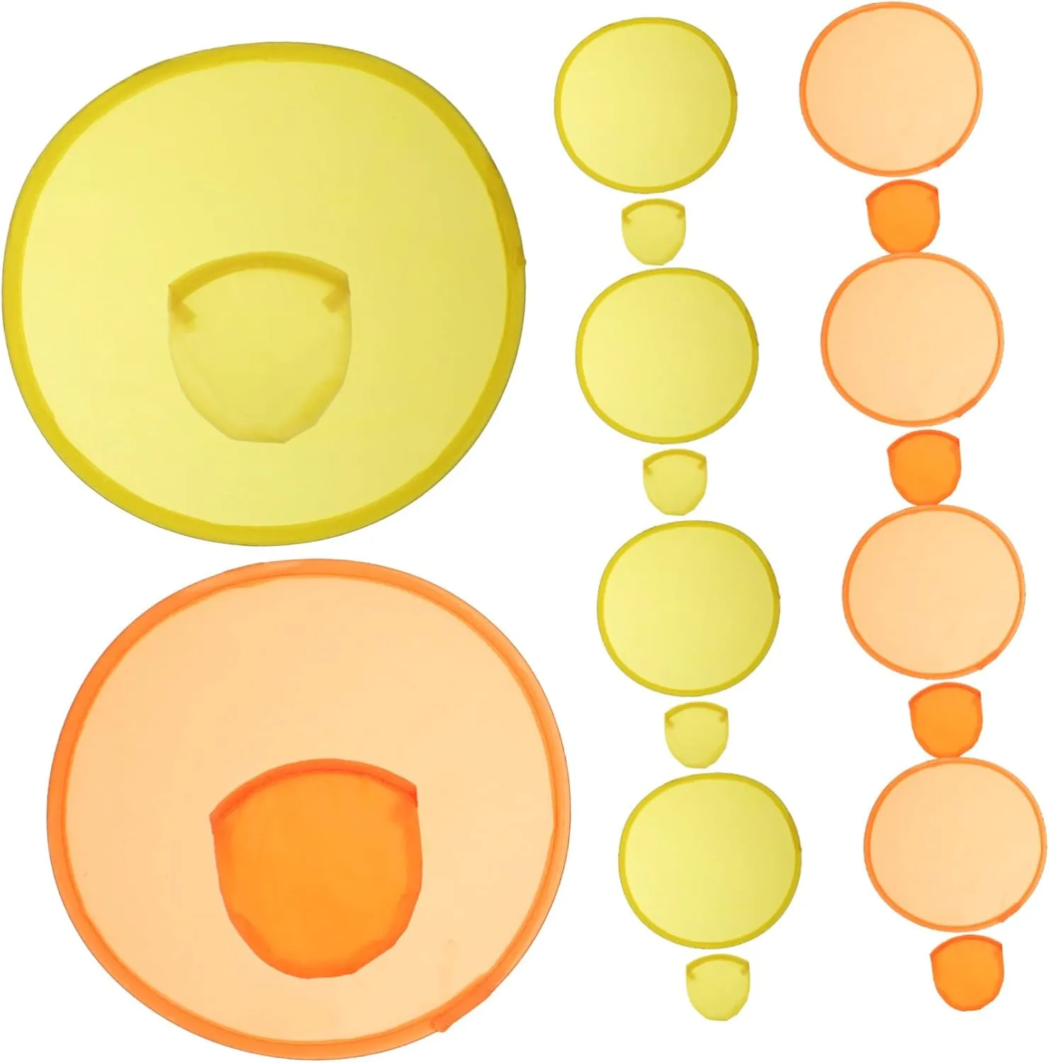 Folding Round Disc Fan 16pcs Polyester Lightweight Flydisc for Camping Picnic Random