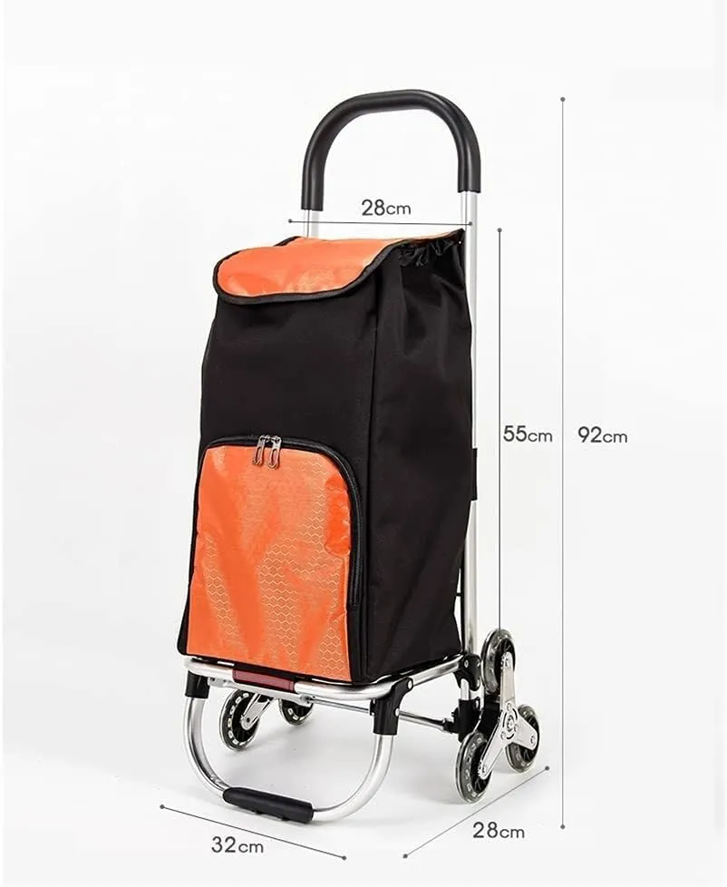 Folding Shopping Cart, Trolley Bag Foldable Silent 6 Casters Waterproof Detachable Bag for Supermarket Travel Picnic Shopping Cart Heavy Duty Grocery Utility Carts(B)