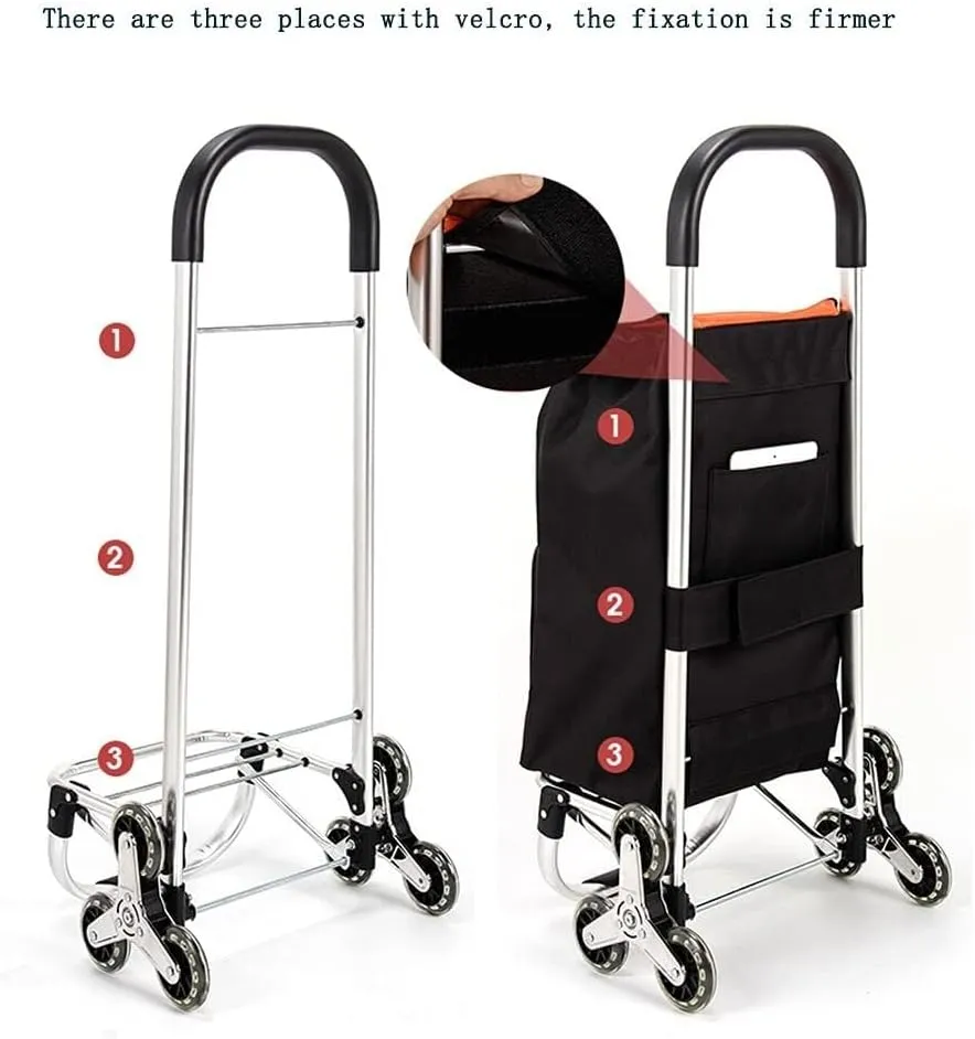 Folding Shopping Cart, Trolley Bag Foldable Silent 6 Casters Waterproof Detachable Bag for Supermarket Travel Picnic Shopping Cart Heavy Duty Grocery Utility Carts(B)