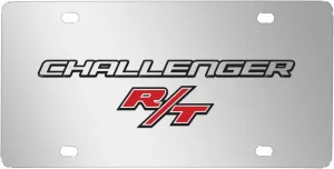 for Dodge Challenger R/T 3D Logo on Chrome Stainless Steel License Plate for Decorative