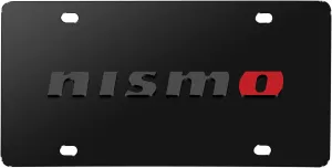 for Nissan NISMO 3D Dark Gray Logo on Black Stainless Steel License Plate