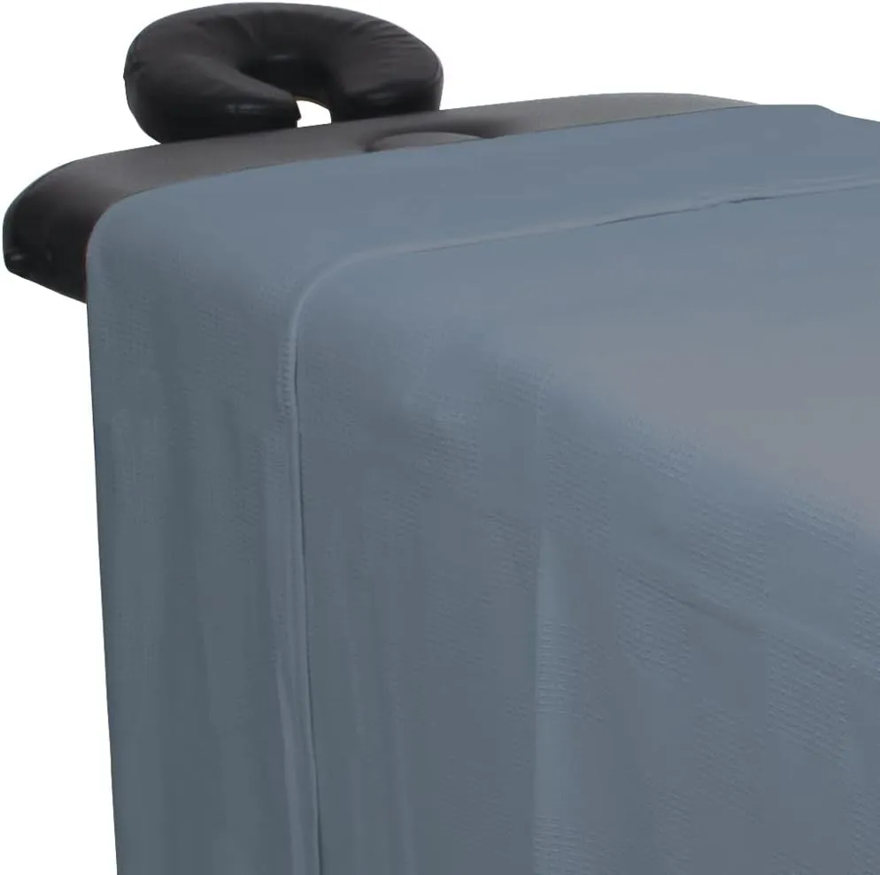 ForPro Professional Collection Premium Checker Weave Thermal Massage Blanket, 100% Cotton, for Massage Tables, Beds, Sofas, 66" x 90", Cool Grey