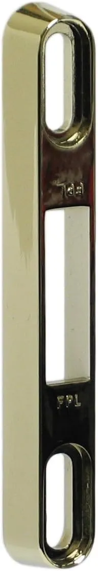 FPL #3-45-S Sliding Glass Door Replacement Mortise Lock with Adapter Plate, 4-5/8” Screw Holes, 45 Degree Keyway- Polished Brass Finish