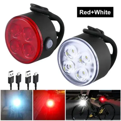Front and Rear LED Bicycle Lights - Versatile Cycling Flashlight and Taillight Lantern for Enhanced Safety