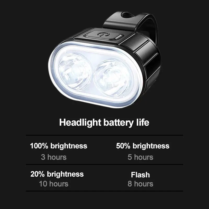 Front and Rear LED Bicycle Lights - Versatile Cycling Flashlight and Taillight Lantern for Enhanced Safety