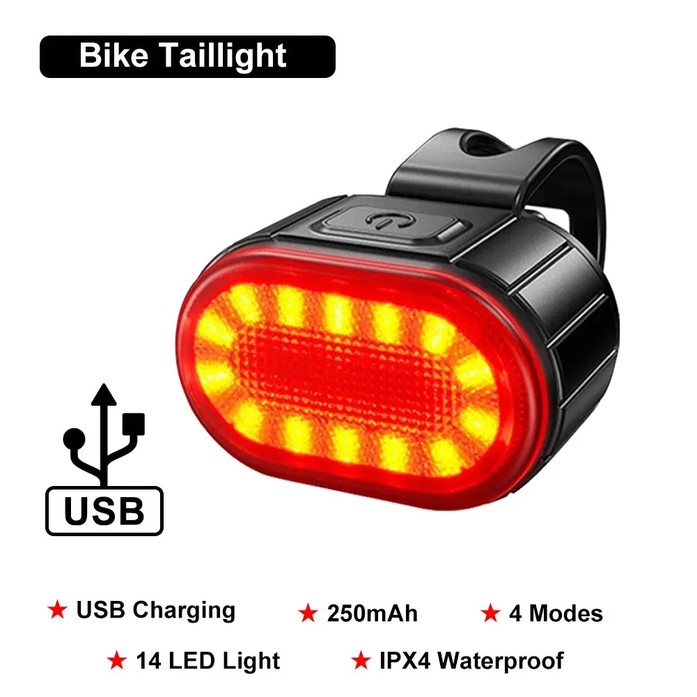 Front and Rear LED Bicycle Lights - Versatile Cycling Flashlight and Taillight Lantern for Enhanced Safety