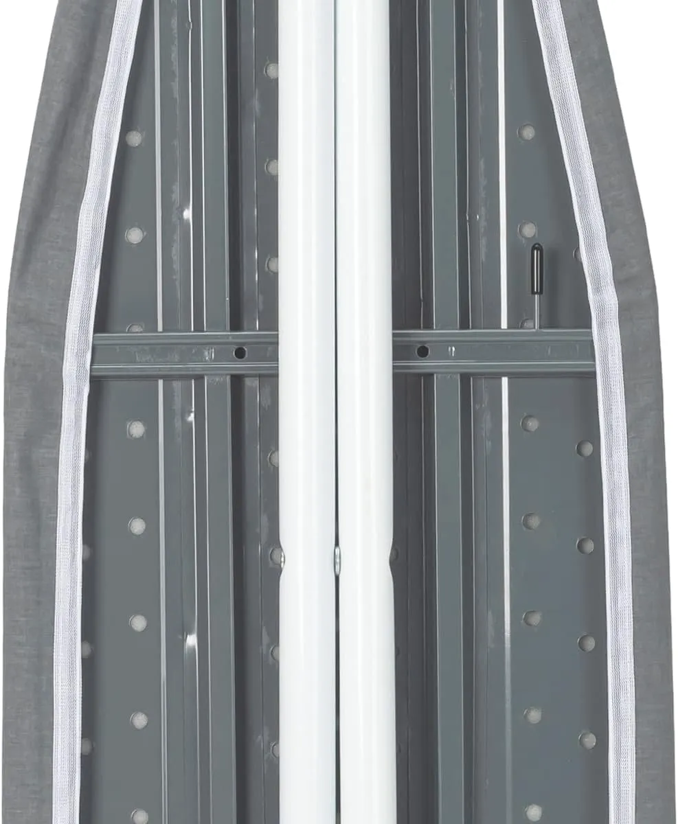 Full Size Ironing Board with Cover & Pad – Made in USA by Seymour Home Products Adjustable Steel T-Legs, 35" High Perforated Top for Steam Durable Iron Board for Home, Laundry Room (Grey)