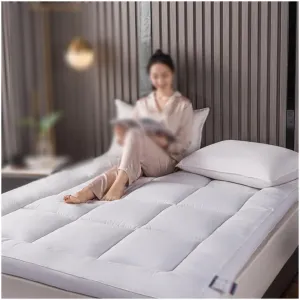 Futon Mattress Traditional Japanese Floor Mat Foldable Roll Up Sleeping Pad Camping Mattresses Easy to Store(White,180 * 200cm)