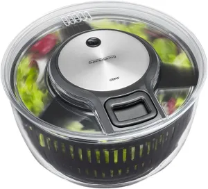 GEFU Speed Wing Salad Spinner, High-quality stainless steel/ABS/POM/PP/SAN, Silver