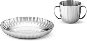 Georg Jensen Bernadotte Children's Plate & Cup Set, 2pcs
