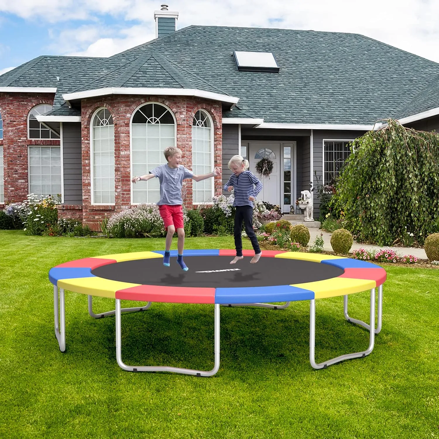 Giantex 8Ft 10Ft 12Ft 14Ft 15Ft 16Ft Trampoline Pad, Tear-Resistant Edge Cover Springs Protection Pad, All Weather Replacement Trampoline Safety Pad