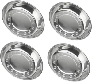 GLEAVI 7pcs Stainless Steel Camping Food Plate Multi Purpose Snack Dish for Picnics Parties and Daily Use Plates with Excellent Craftsmanship