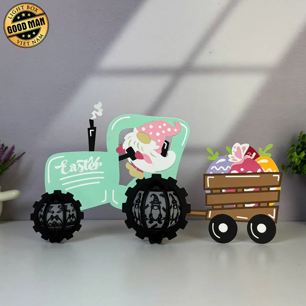 Gnome Truck Easter - Easter Truck 3D Lantern File - Cricut File - LightBoxGoodMan
