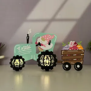 Gnome Truck Easter - Easter Truck 3D Lantern File - Cricut File - LightBoxGoodMan