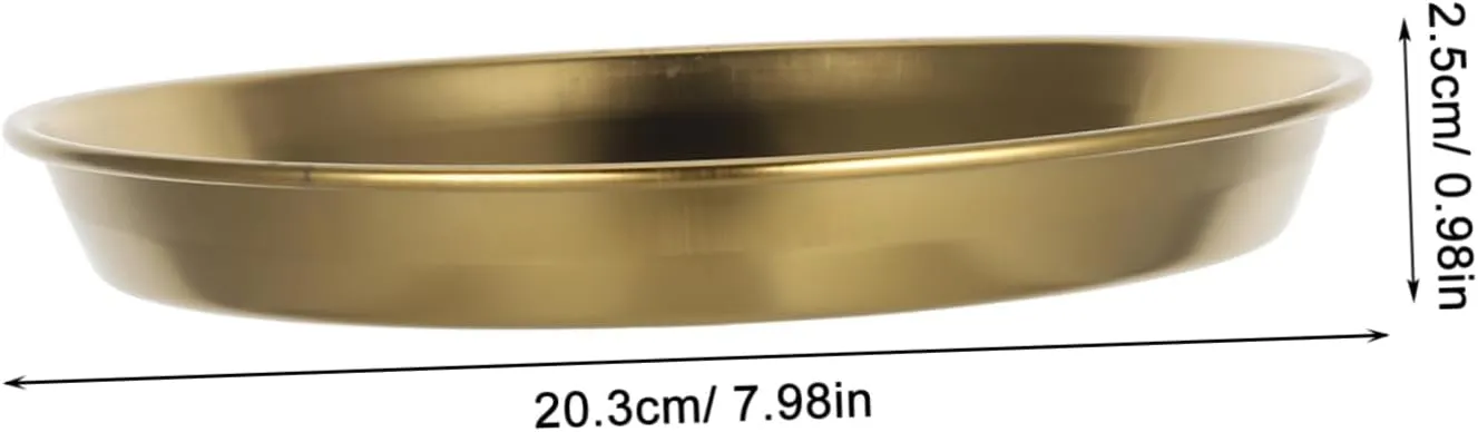 Golden Stainless Steel Round Plate Elegant Serving Platter for Bbq Seafood and Snacks User-friendly Design for Home Gatherings and Outdoor Picnics