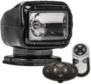 Golight | GT Series Model 2057GT Halogen Spotlight, Permanent Mount, Dual Wireless Remotes, Black