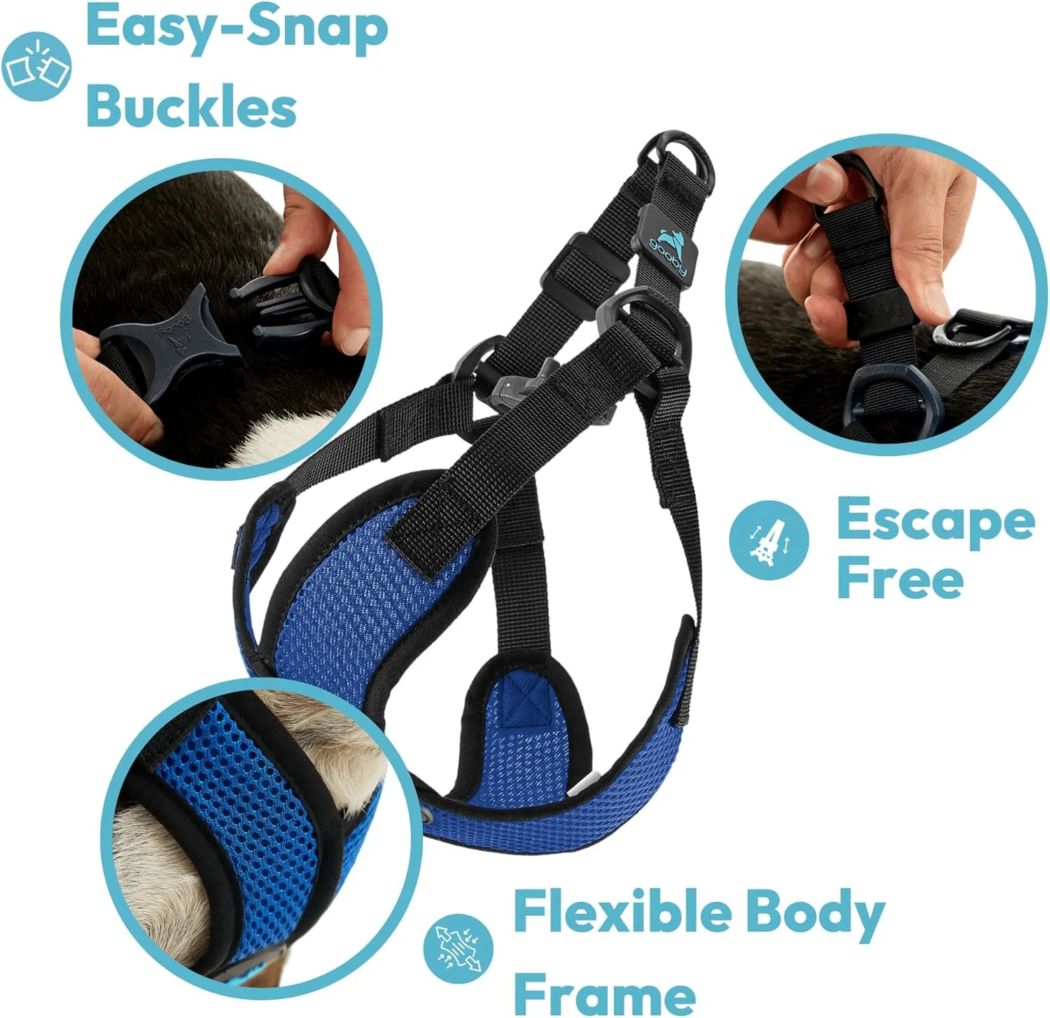 Gooby Comfort X Step in Lite Dog Harness - Choke Free, Escape Free with Light Breathable Mesh - Step in Dog Harness for Small and Medium Dogs - Quick Release Buckle, Metal D-Rings - Pink, Medium