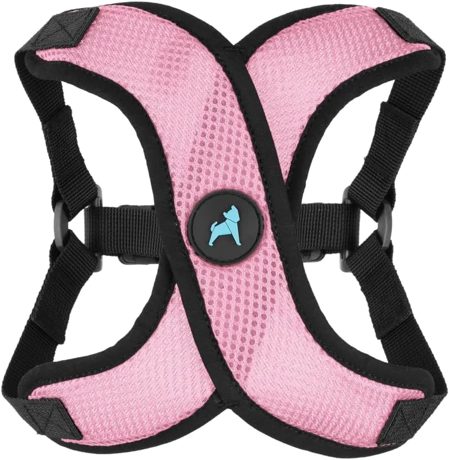 Gooby Comfort X Step in Lite Dog Harness - Choke Free, Escape Free with Light Breathable Mesh - Step in Dog Harness for Small and Medium Dogs - Quick Release Buckle, Metal D-Rings - Pink, Medium