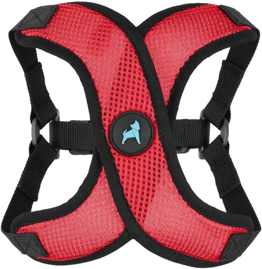Gooby Comfort X Step in Lite Dog Harness - Choke Free, Escape Free with Light Breathable Mesh - Step in Dog Harness for Small and Medium Dogs - Quick Release Buckle, Metal D-Rings - Red, Large