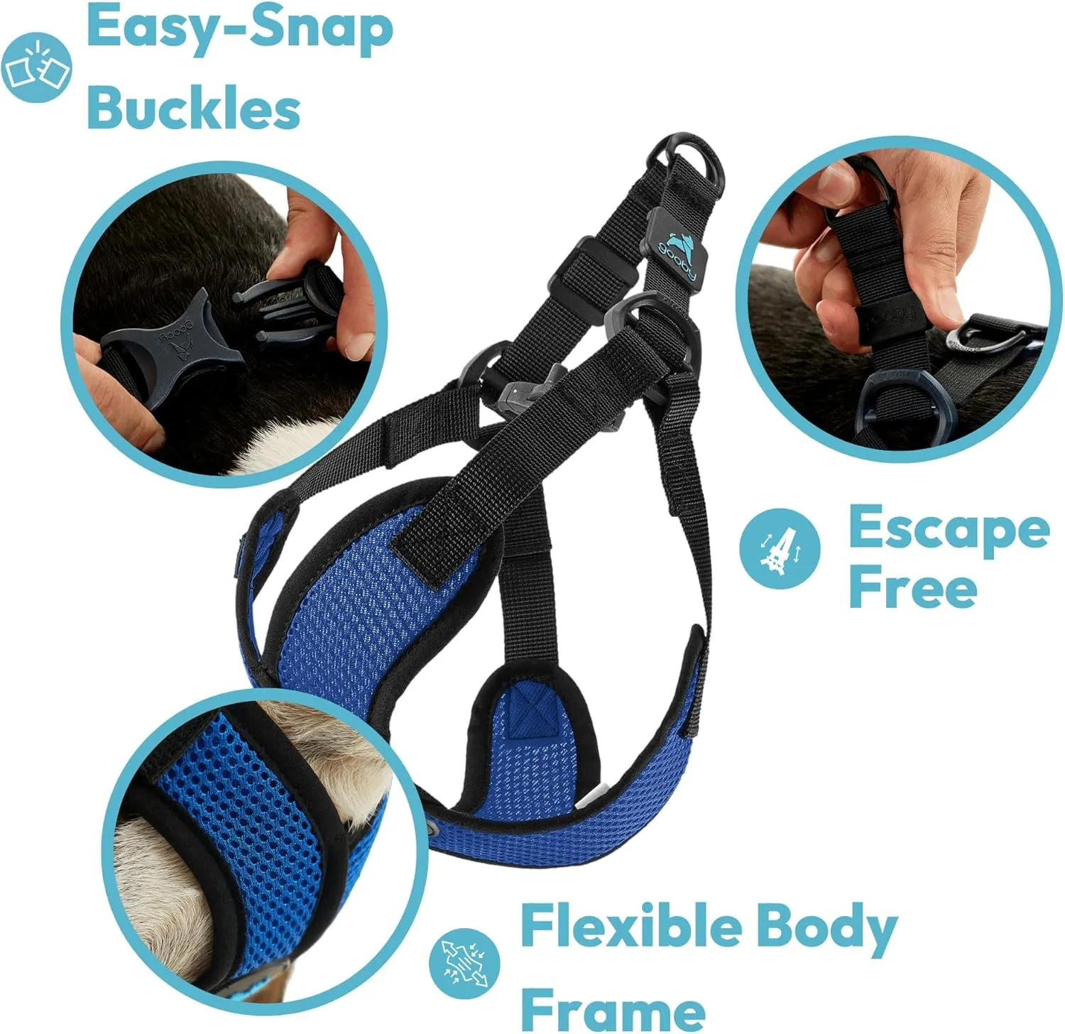 Gooby Comfort X Step in Lite Dog Harness - Choke Free, Escape Free with Light Breathable Mesh - Step in Dog Harness for Small and Medium Dogs - Quick Release Buckle, Metal D-Rings - Red, Large